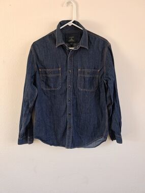 J. Crew Denium Workshirt Blue Men Medium Button Down Shirt